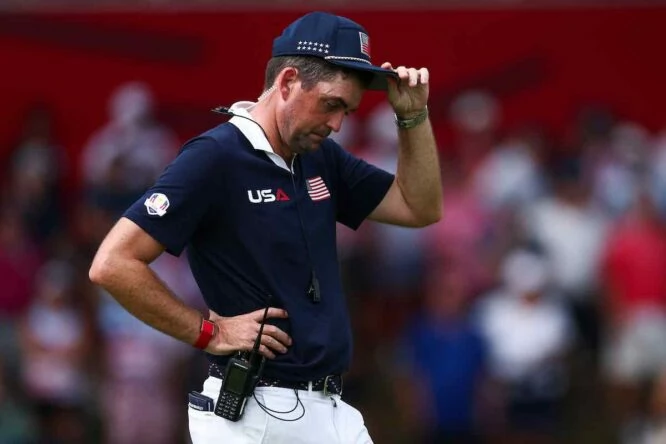 Keegan Bradley, durante la sesión de fourballs del sábado.