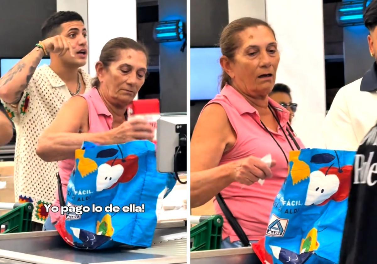 Paga la compra de una señora que no conoce en Mercadona sin que se lo espere y ella reacciona así: «Me ha dejado...»