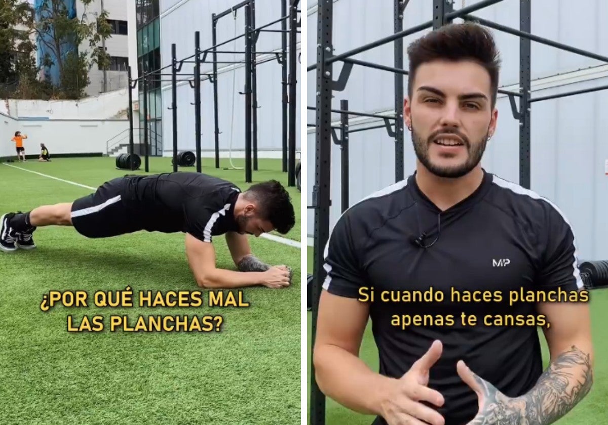 Un entrenador personal, contundente con lo que haces mal en la plancha abdominal