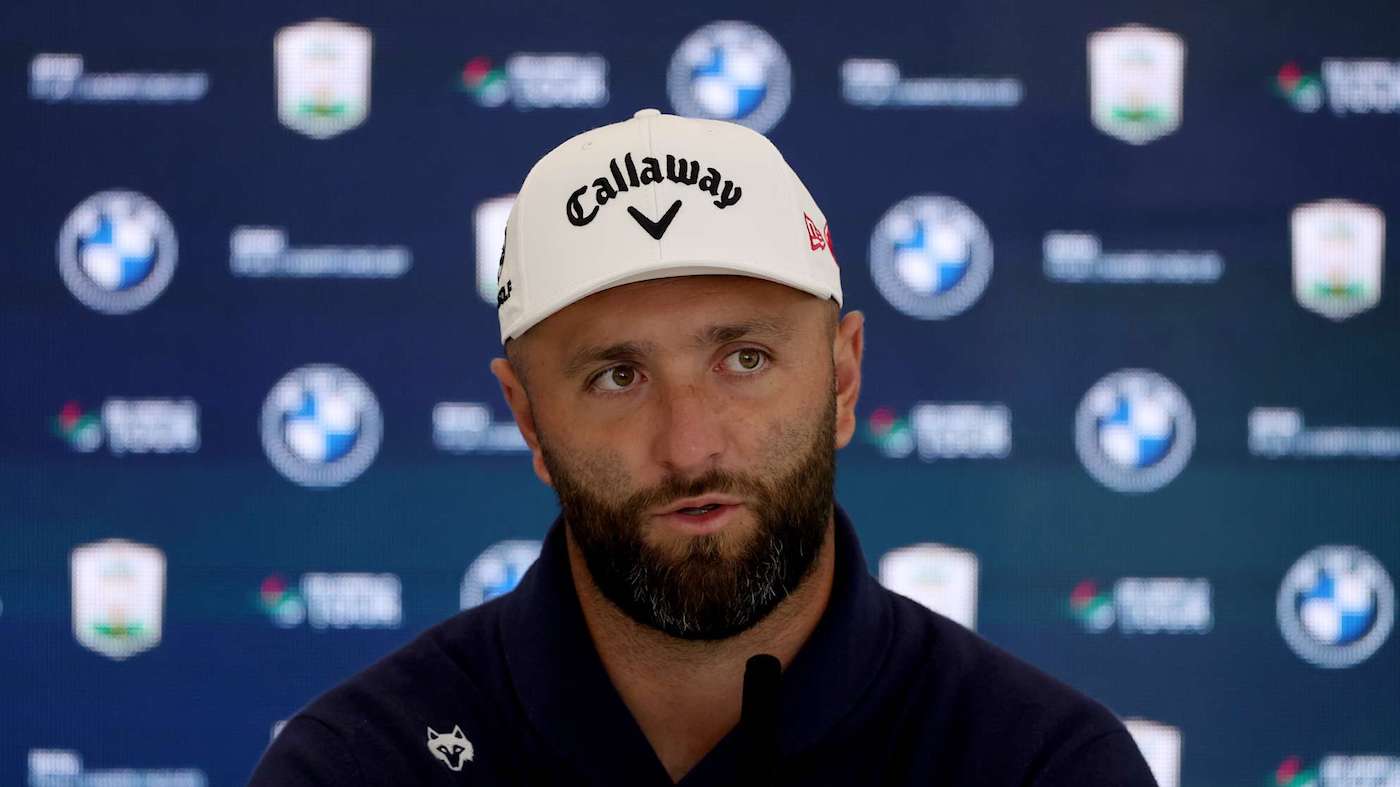 Jon Rahm, durante la comparecencia en Wentworth este martes.
