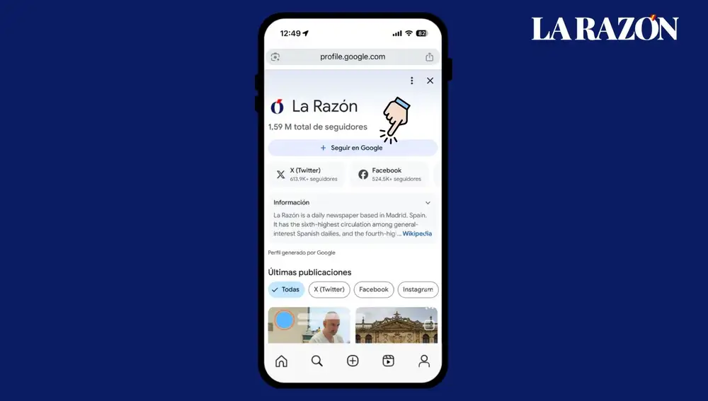 La Razón en Google Discover 
