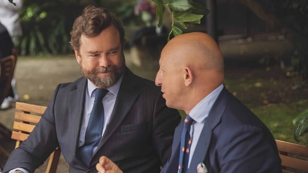 Espinosa de los Monteros con Ricardo Garrudo, expresidente de Vox Cantabria y el que será vicepresidente de su 'think tank' Atenea