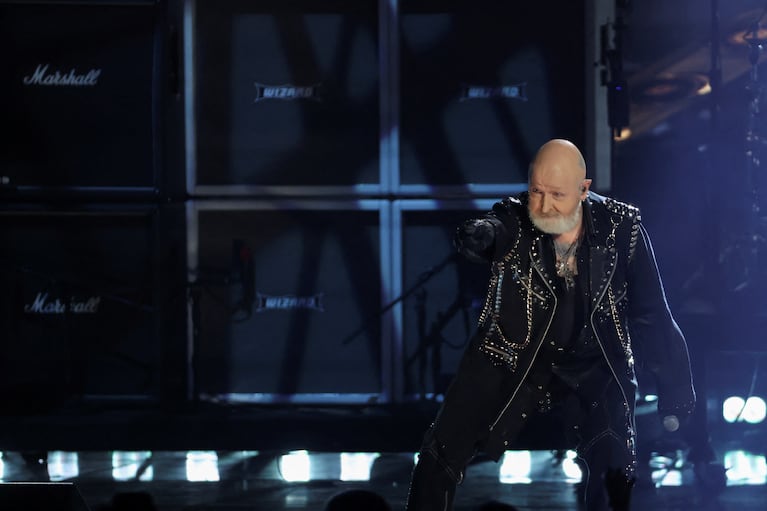 Rob Halford of Judas Priest performs on stage at the 37th Annual Rock & Roll Hall of Fame Induction Ceremony in Los Angeles, California, U.S., November 5, 2022. REUTERS/Mario Anzuoni