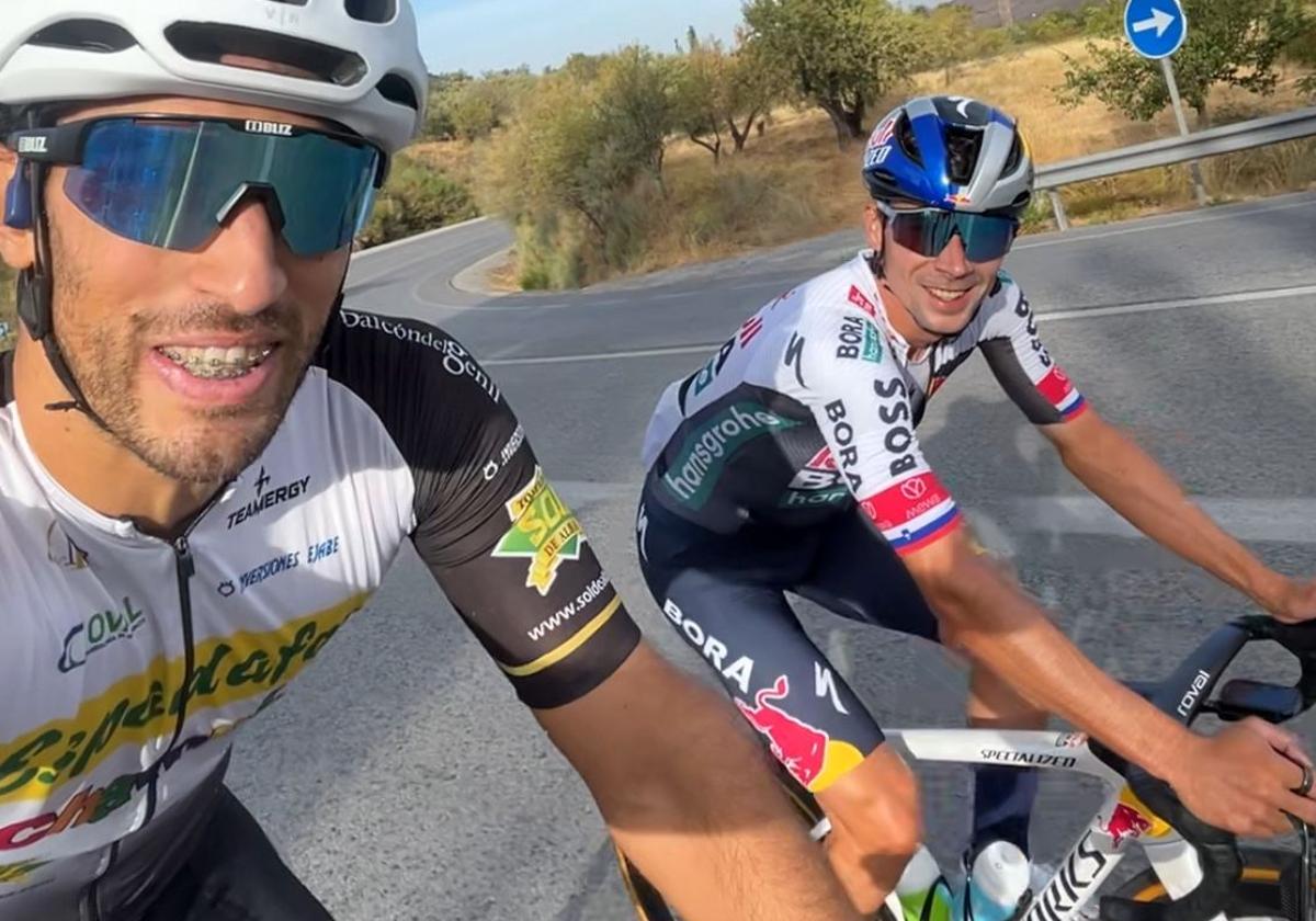 El granadino que 'pilló' a Primoz Roglic en pleno ascenso a Sierra Nevada: «Es un lujo»