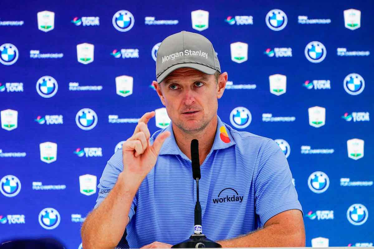 Justin Rose, durante su atención a los periodistas en el BMW PGA Championship. (© Golffile