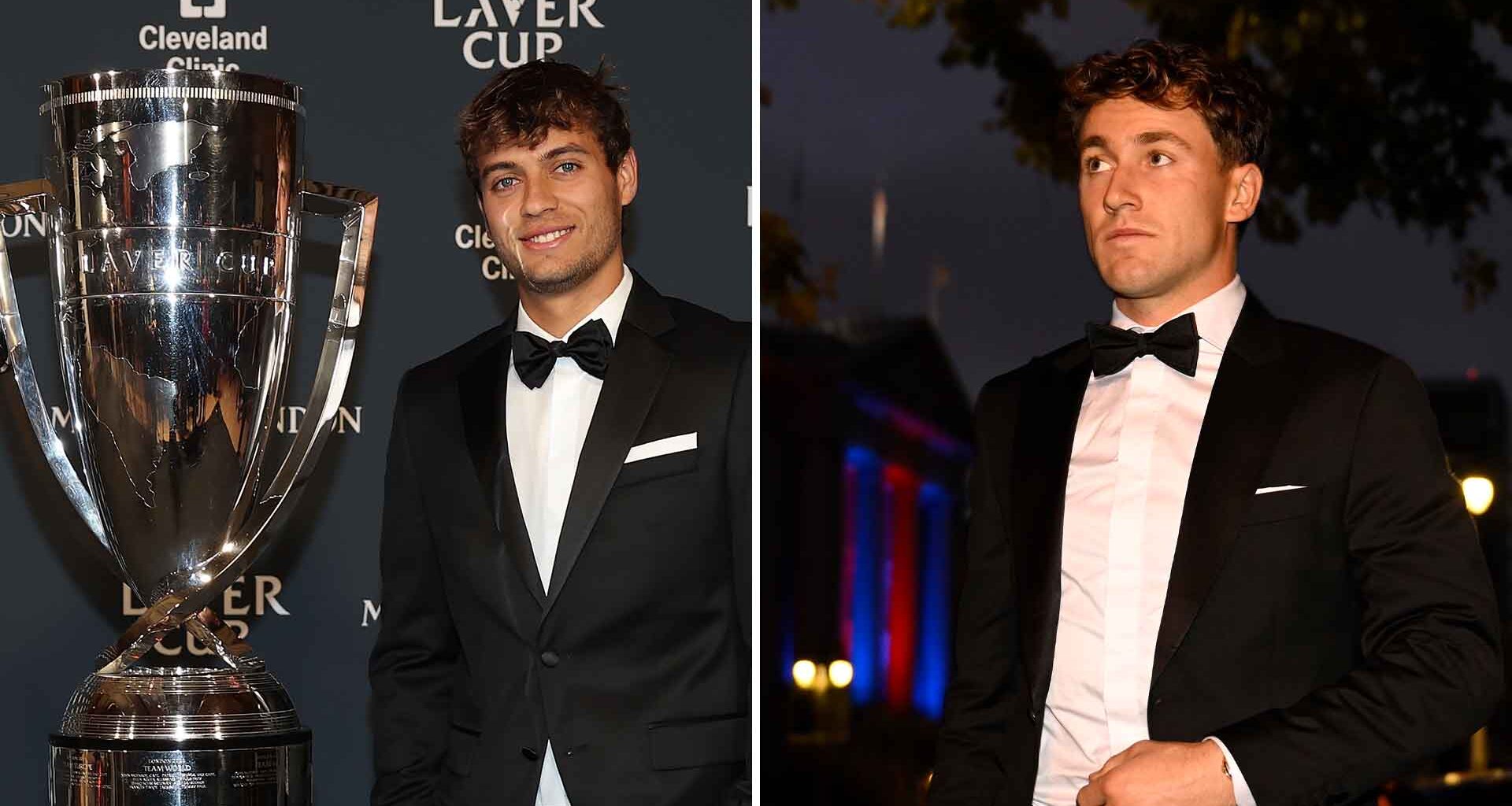El debutante en la Laver Cup, Flavio Cobolli, junto a su compañero del Team Europa, Casper Ruud.