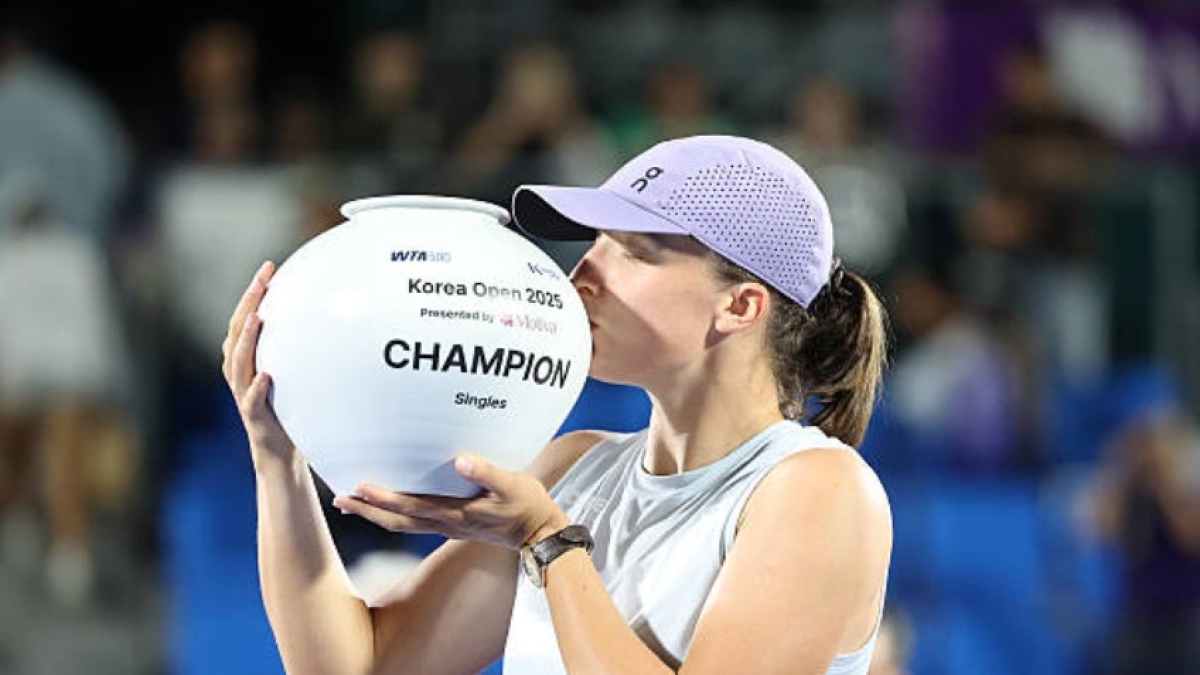 Iga Swiatek en el WTA Seul 2025. Foto: Getty
