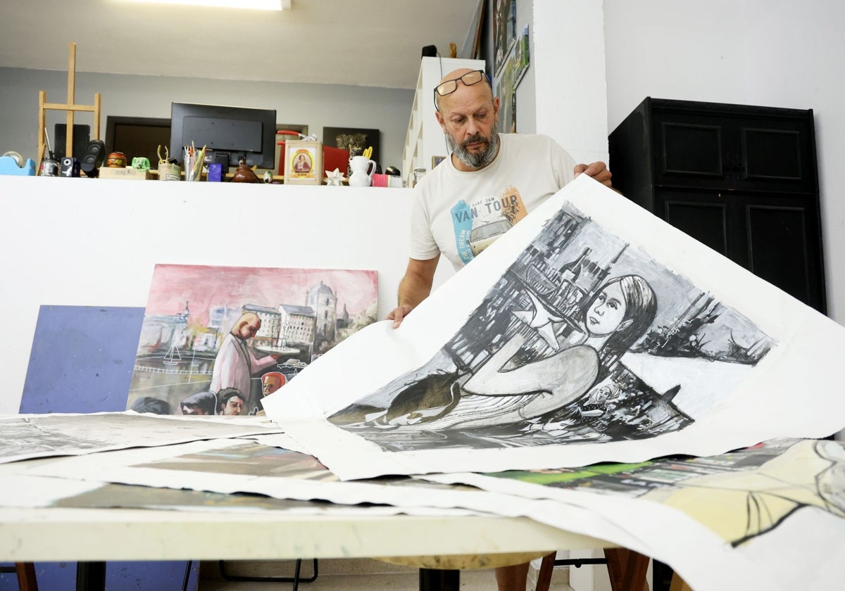 Toño Velasco, artista: «Con todo el conflicto de Gaza me surgió la indignación y me puse a pintar»