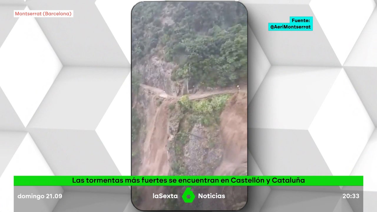 Un desprendimiento de tierra en la vía del funicular de Montserrat obliga a evacuar a 27 personas