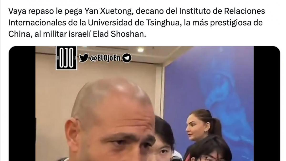 Un académico chino le canta las 40 a un militar israelí por Gaza y las imágenes dan la vuelta al mundo