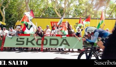 Valladolid | Los gritos en favor de Palestina rodean La Vuelta en Valladolid - El Salto