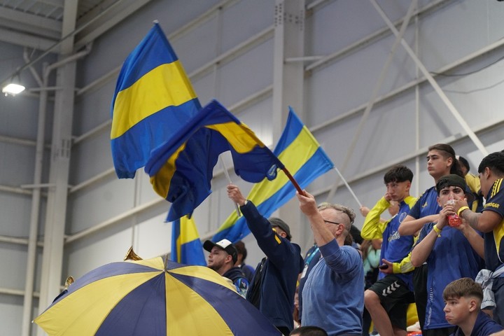 Los hinchas de Boca en su primer superclásico ganado.