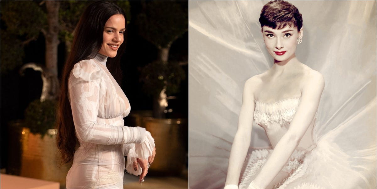 Rosalía se pone un vestido que llevó Audrey Hepburn hace 40 años y arrasa en una fiesta en Nueva York