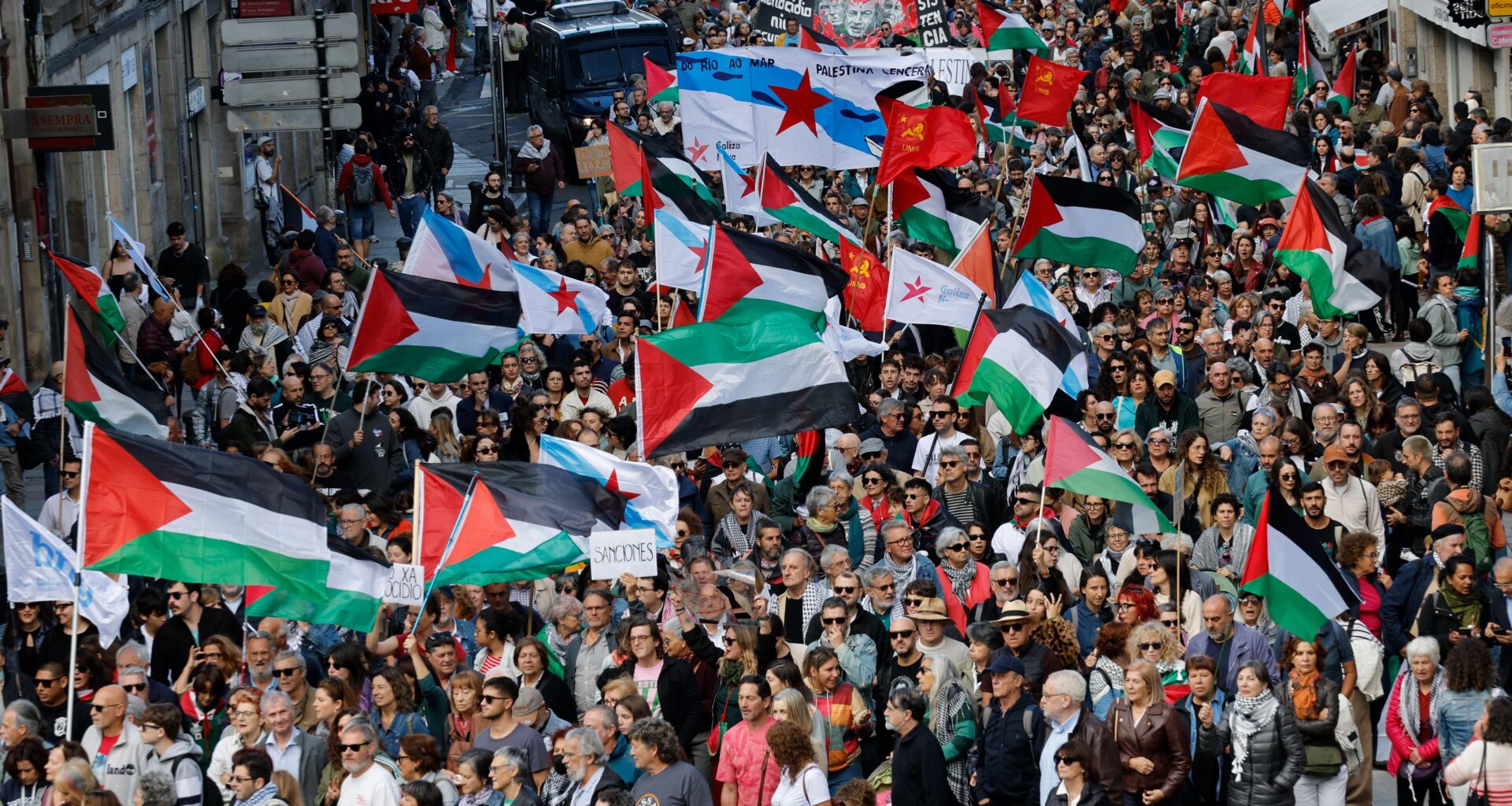 Manifestación en Santiago en solidaridad con Palestina