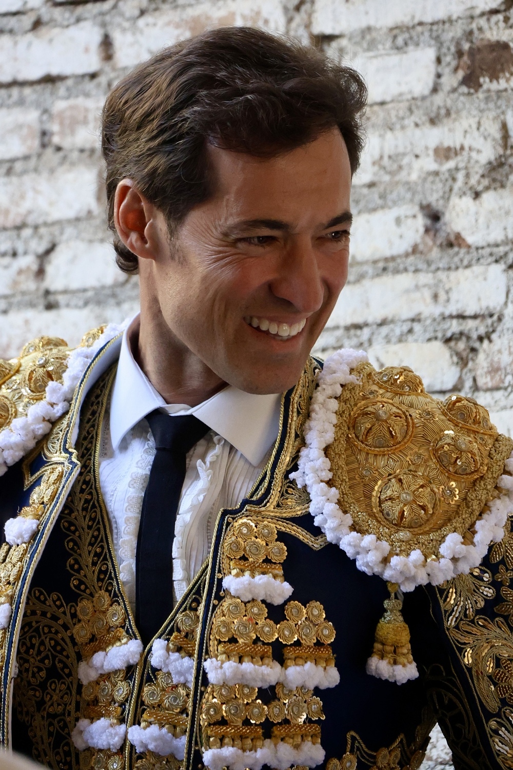 César Jiménez a su llegada al patio de caballos.