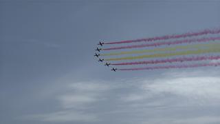 El último vuelo de la Patrulla Águila sobre el Mar Menor