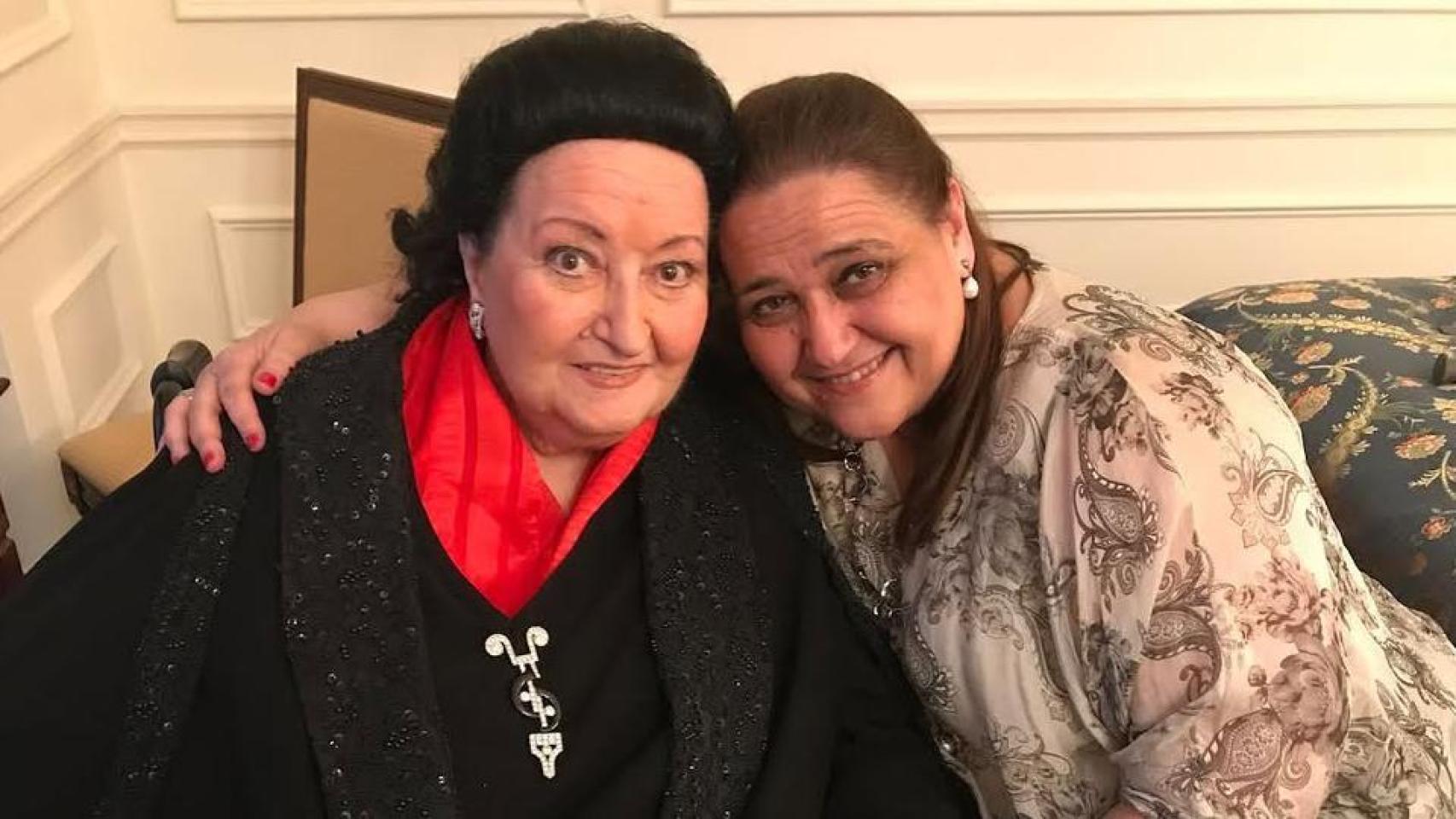 Montserrat Caballé junto a su sobrina en una imagen de archivo.