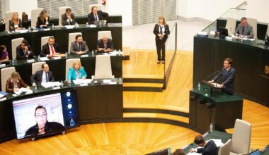 La sesión ordinaria del Pleno Municipal, en el Palacio de Cibeles, este martes.