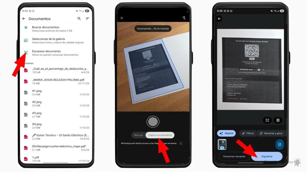 Escaneando un documento con WhatsApp