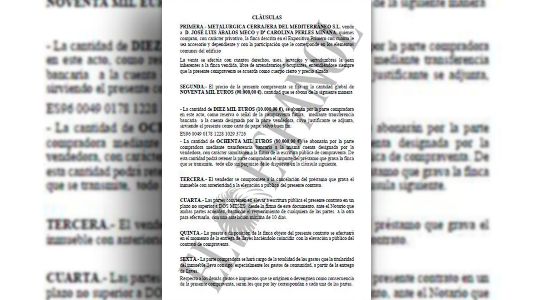 Un nuevo documento entregado por Aldama al juez revela que Ábalos pagó en B al menos 20.000 euros por un local