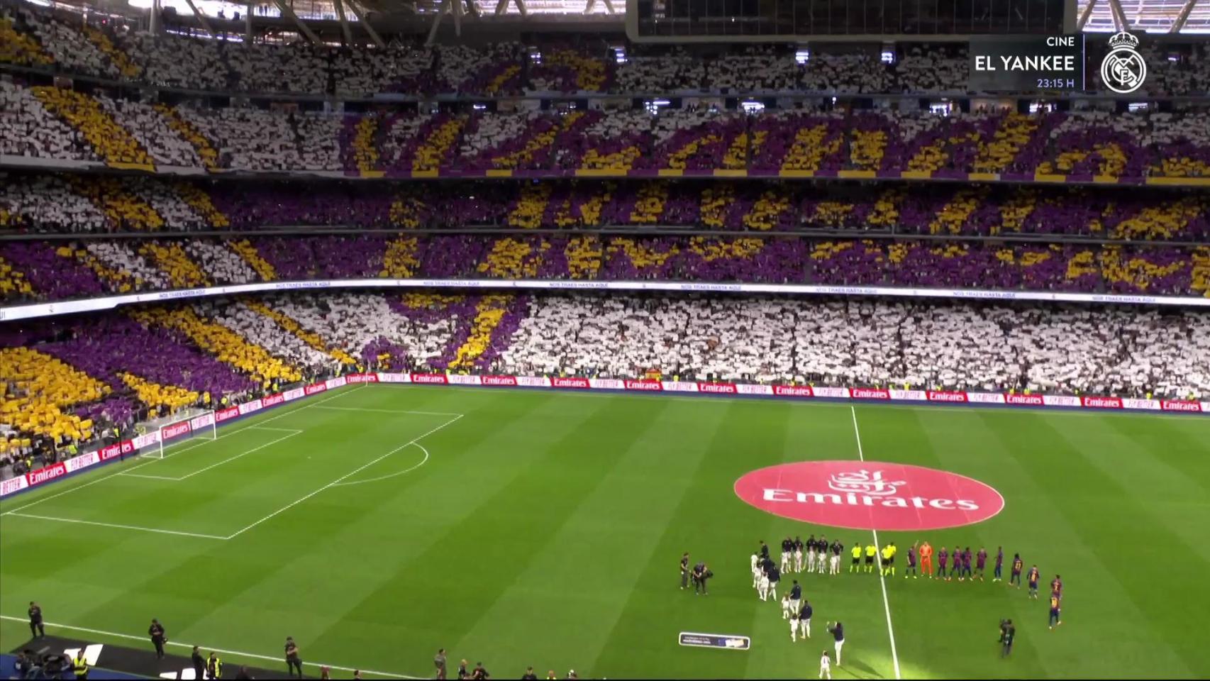 Así fue el espectacular tifo en el Santiago Bernabéu que ocupó todo el estadio en el Clásico entre el Real Madrid y el Barça