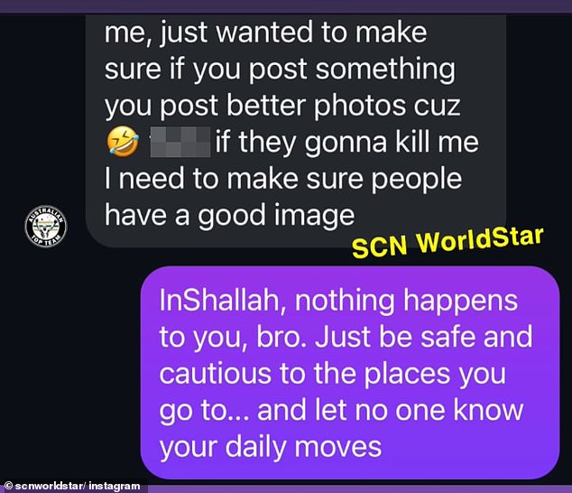 En los mensajes de texto en el sitio Sydney Crime News, Mokhtarian dijo que la gente pensaba que intentarían matarlo. El Mensajero que respondió a la respuesta aconsejó estar a salvo.