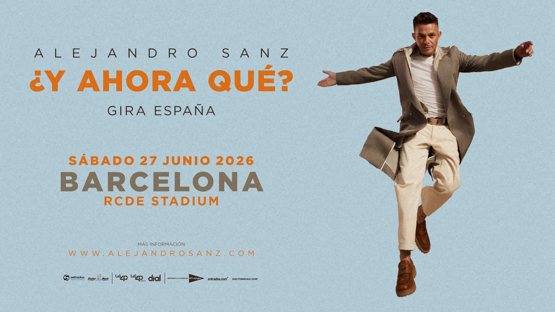 Este jueves, entradas a la venta para Alejandro Sanz
