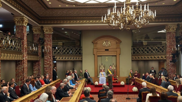 Durante el acto en la Cámara de los Diputados