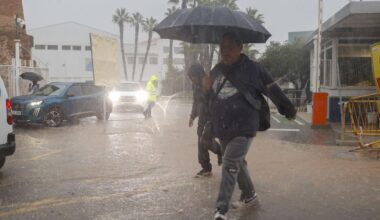 La dana 'Alice' vuelve a activar el aviso por fuertes lluvias este sábado en la Región de Murcia