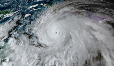 Detectan miles de pájaros volando en círculos dentro del ojo del huracán 'Melissa'