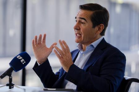MADRID, 26/09/2025.- El presidente del BBVA, Carlos Torres, en una entrevista con EFE, se muestra 