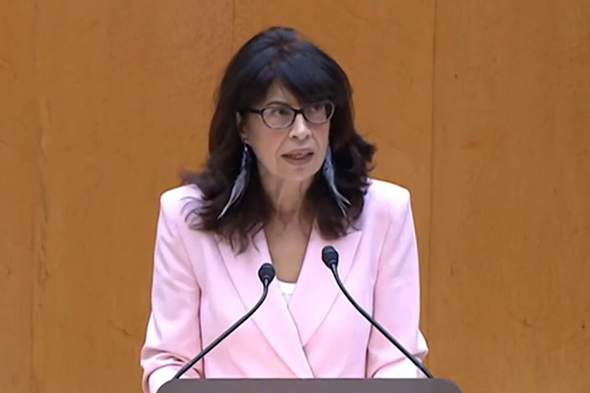 La ministra de Igualdad, Ana Redondo, durante su intervención en el Senado