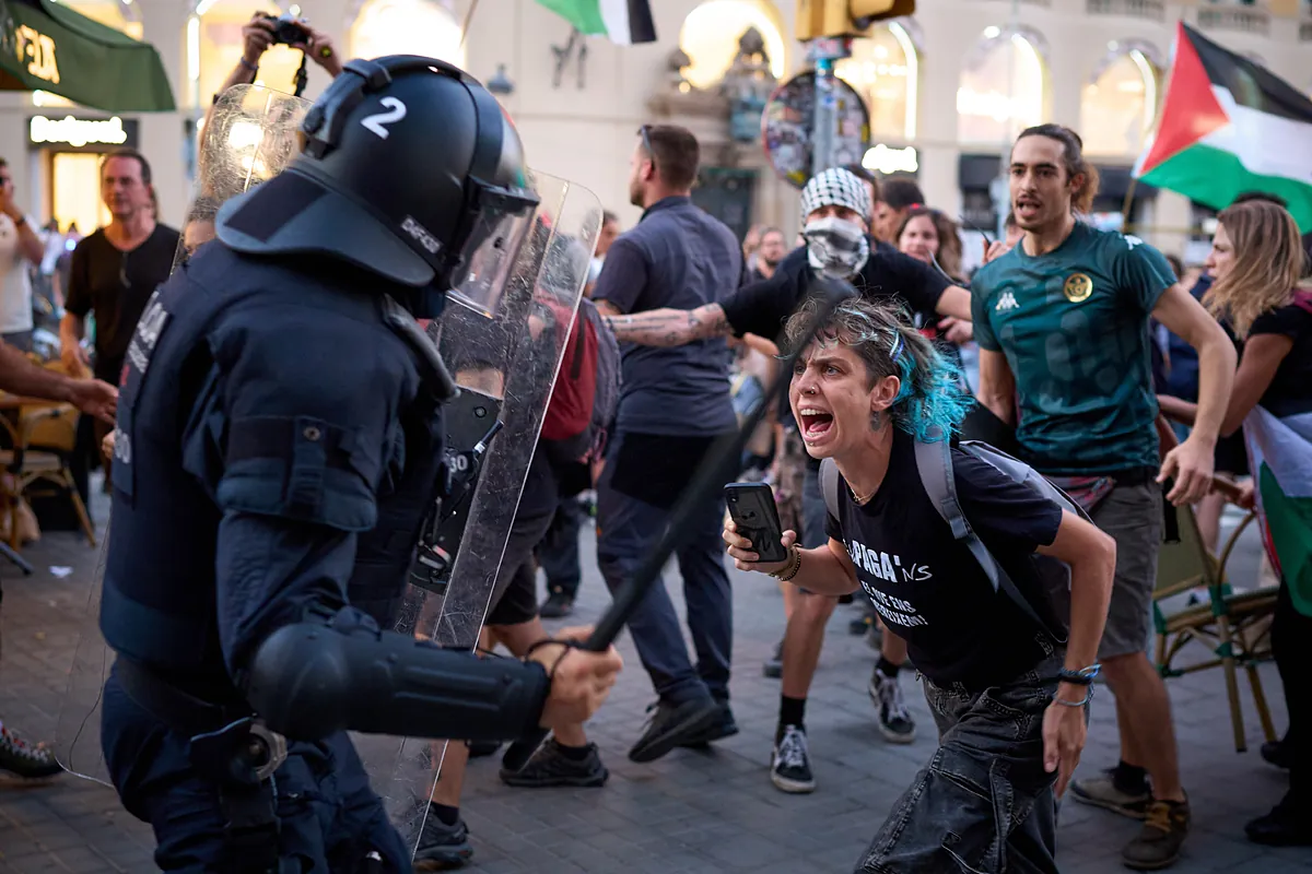Ocho detenidos por altercados en Barcelona en una segunda manifestación de apoyo a Gaza - El Mundo