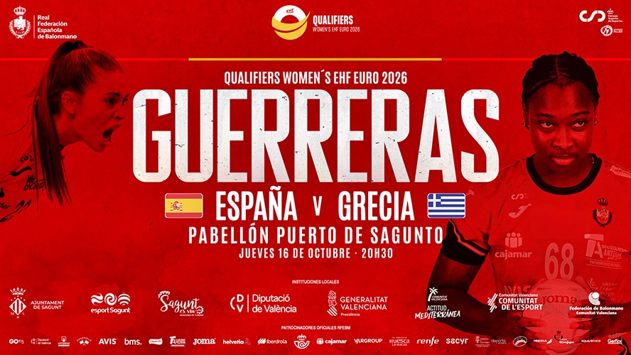 El partido de balonmano femenino España-Grecia se disputa en Puerto de Sagunto el 16 de octubre