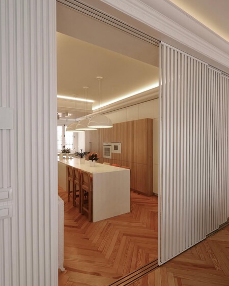 Puertas Correderas Proyecto Alcala Separan La Cocina Del Comedor Aliciamesa Madrid Interiori