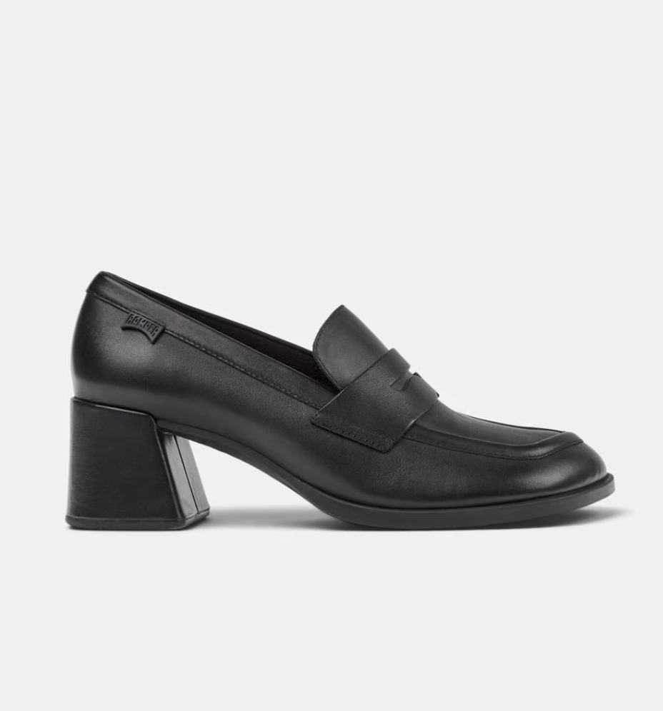 Mocasines de mujer Kora de piel con tacón bloque