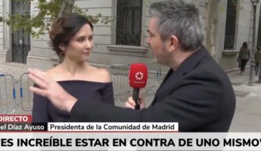 El interés por el desfile de la Fiesta Nacional se mantiene con casi un 40% de audiencia en La 1, mientras también se dispara en Telemadrid con polémica entrevista a Ayuso incluida - El Mundo