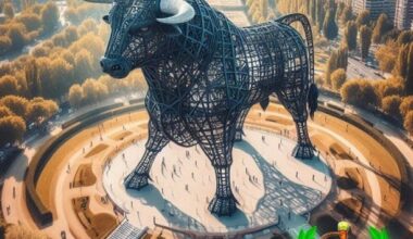 El colosal "Toro de España" de 300 metros comienza a mirar a Castilla y León