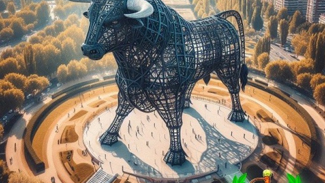 El colosal "Toro de España" de 300 metros comienza a mirar a Castilla y León
