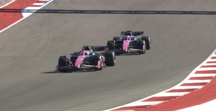 Franco Colapinto pasó a Pierre Gasly en el final del GP de Estados Unidos.