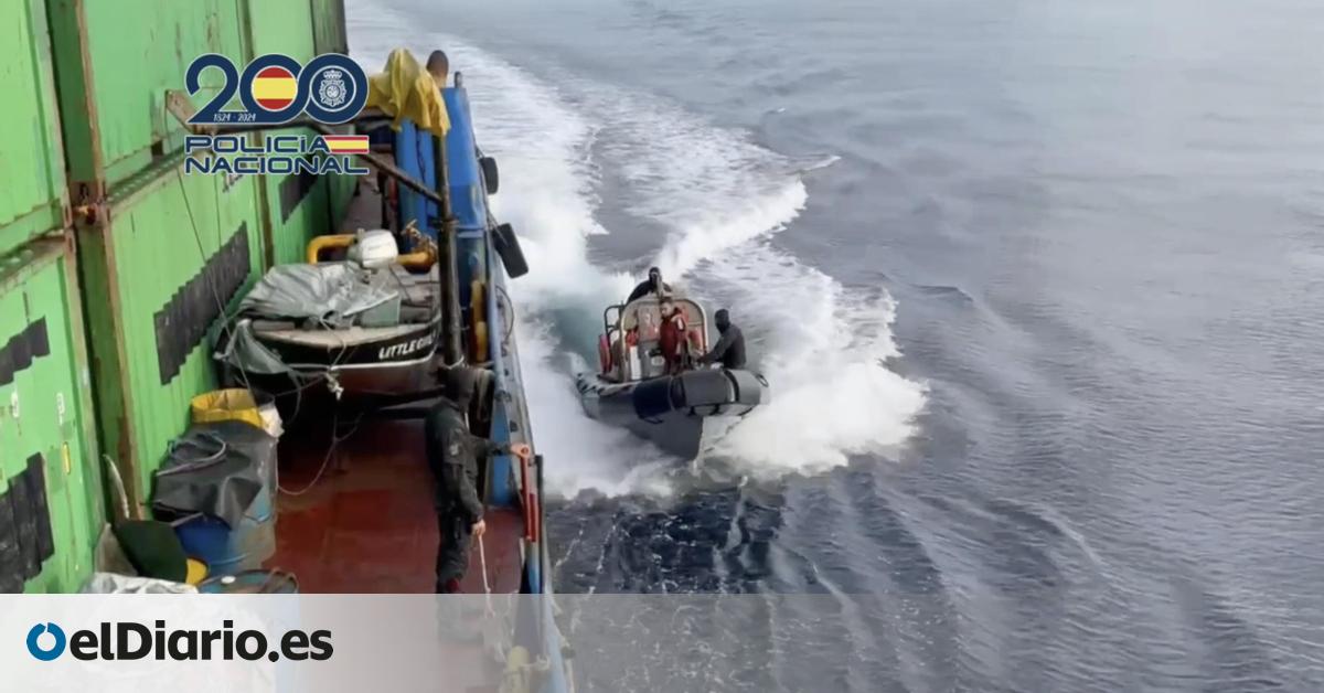 Interceptado a 600 millas de Canarias un buque con varias toneladas de cocaína con destino Galicia