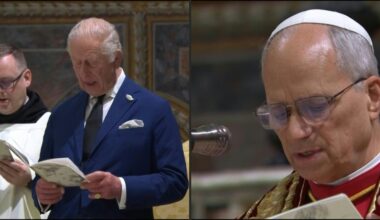 El papa León XIV reza junto al rey Carlos III en un oficio inédito desde el cisma anglicano