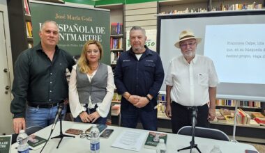 Diego Cruz acompaña a José María Goñi en la presentación de su libro ‘La española de Montmartre’ - Almeria Noticias