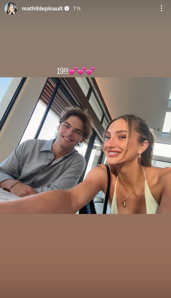 Mathilde Pinault felicitó a su hermano Augustin por su cumpleaños 19 con esta linda foto de hermanos.