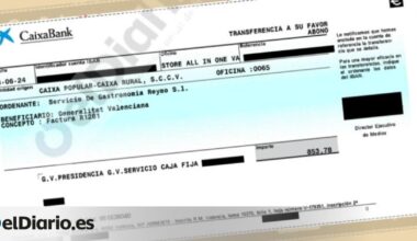 pagó "en efectivo" una comida de 853 euros