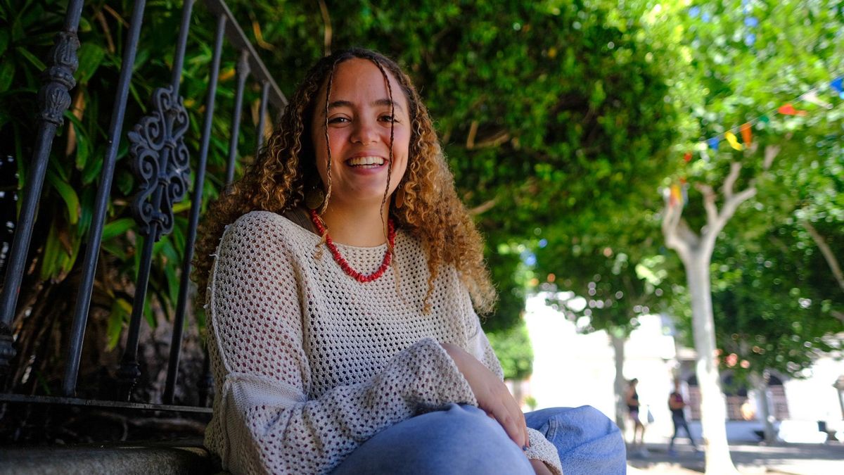 Victoria González, autora de El Guernica Rifeño, en Teror.