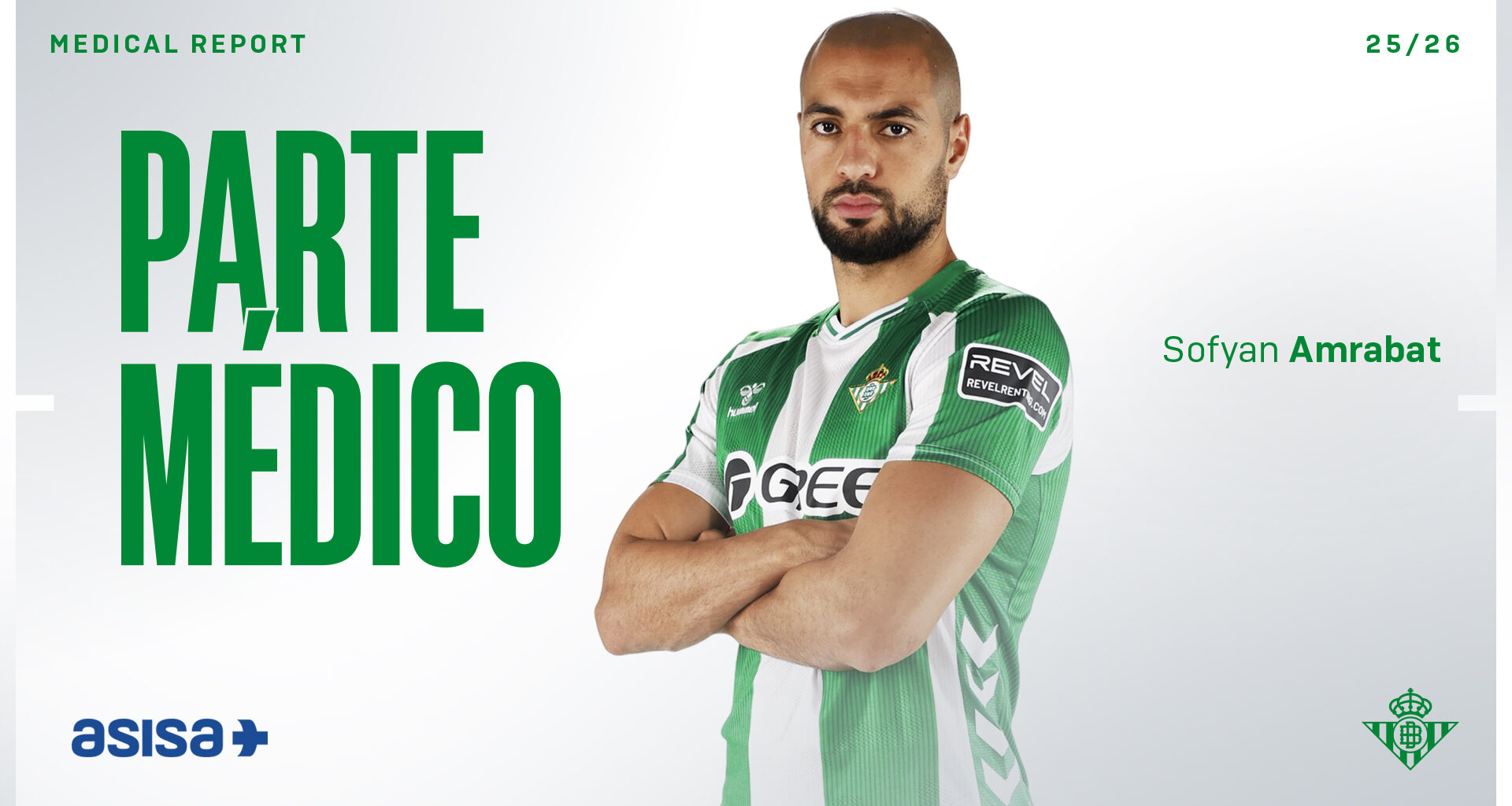Sofyan Amrabat sufre una lesión miofascial postcontusiva en el recto femoral derecho - Real Betis Balompié