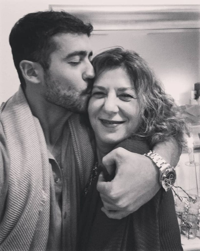 Álvaro Berro con su madre