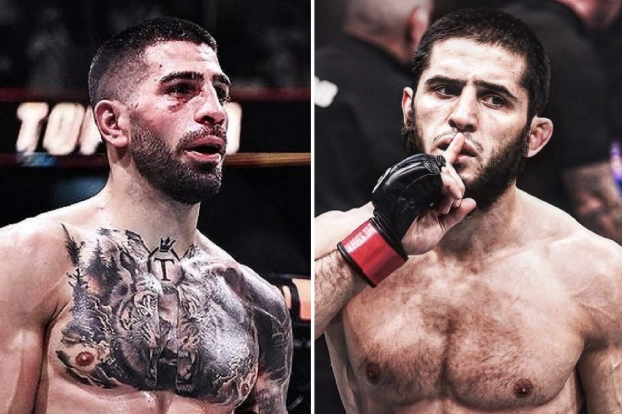 En el montaje, Ilia Topuria e Islam Makhachev.