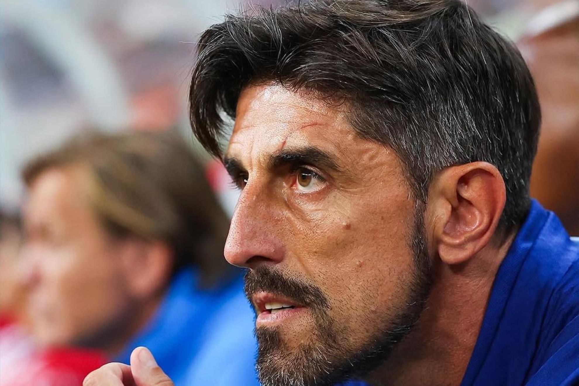 Paunovic en el banquillo del Oviedo.
